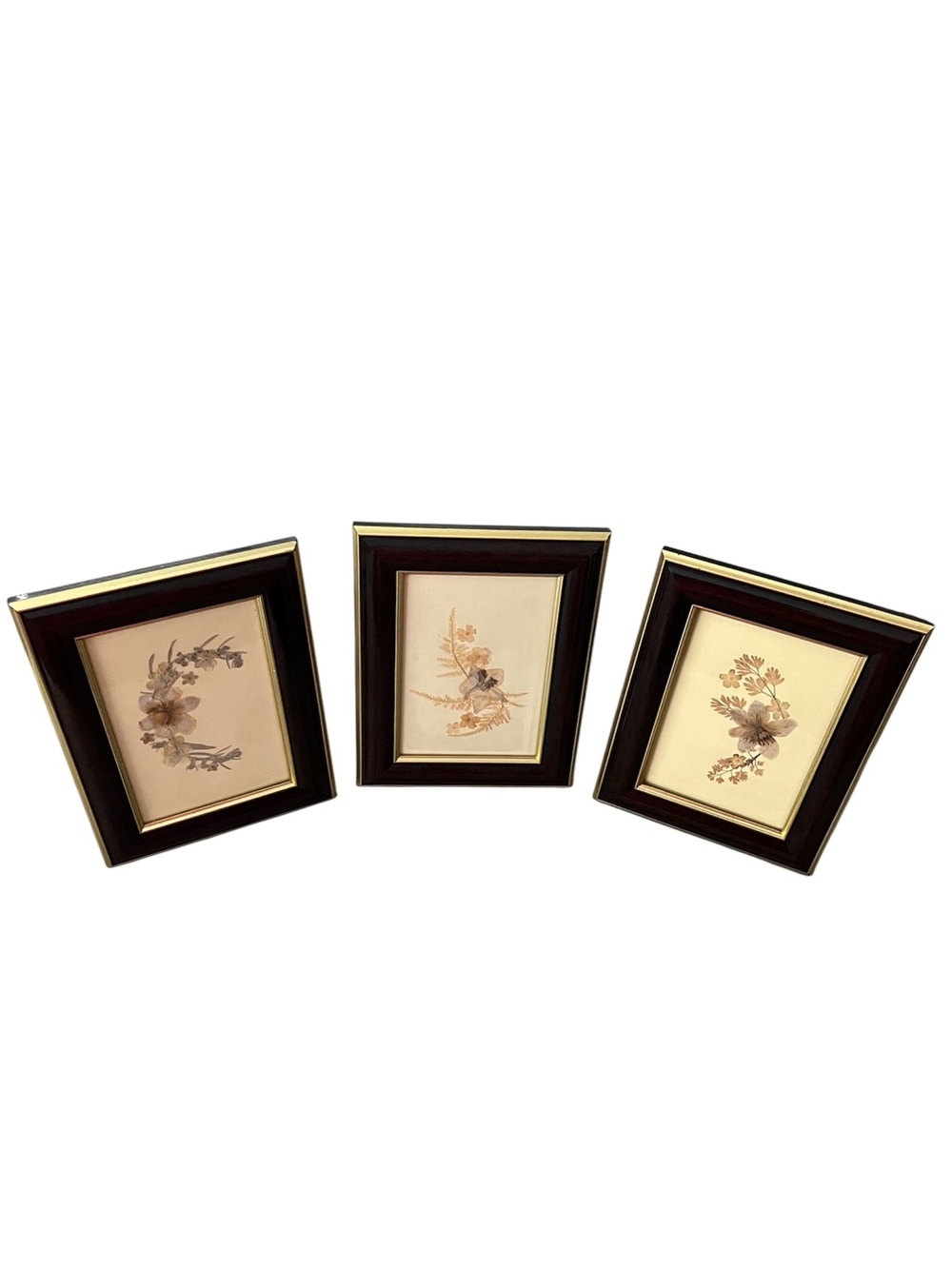Dried Flower Standing Pictures from the Gardens of England - set of 3